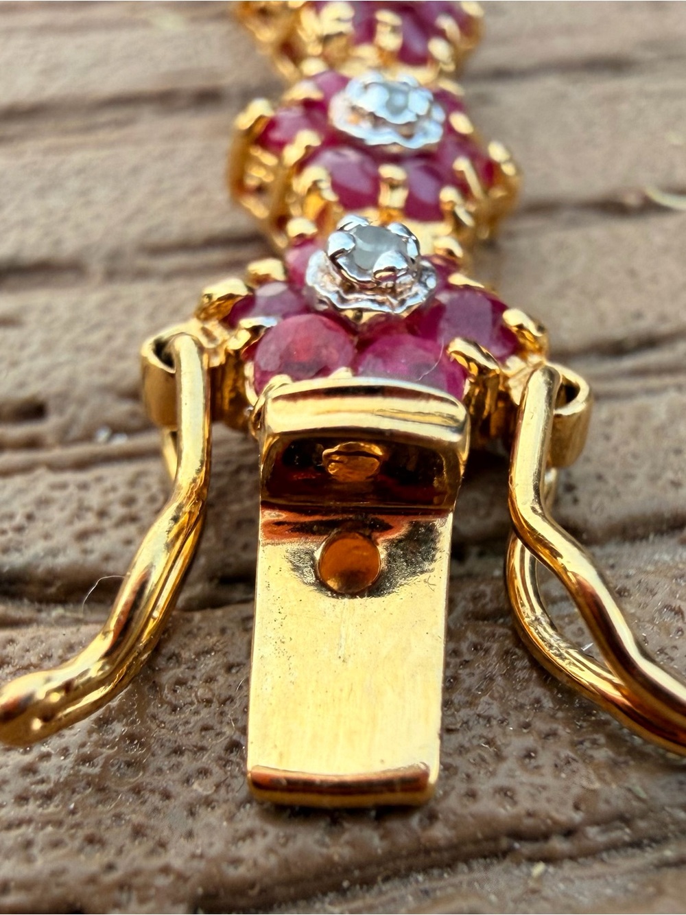 9 CTW AA Ruby & Diamond Bracelet 18K Gold Plated 7 Inch - Picture 10 of 12